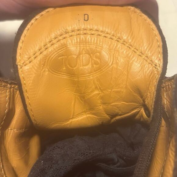 Tod’s Suede Mid Rise Lace Up Military Boots Preowned- Good Brown women’s GUC 40 - Picture 5 of 5